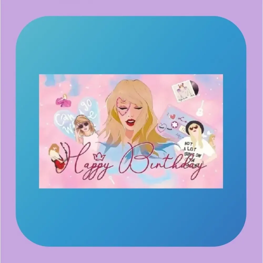 Swiftie Fans Happy Birthday Photo Backdrop Banner 3'x5' Lover 1989 Reputation